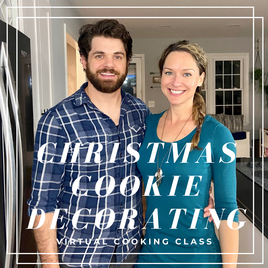 Christmas Cookie Decorating Virtual Cooking Class: a charcuterie, old fashioned, christmas cookie, frosting and decorating class with gluten free and dairy free recipes by Elena McCown, LLC a health coach in Franklin, TN