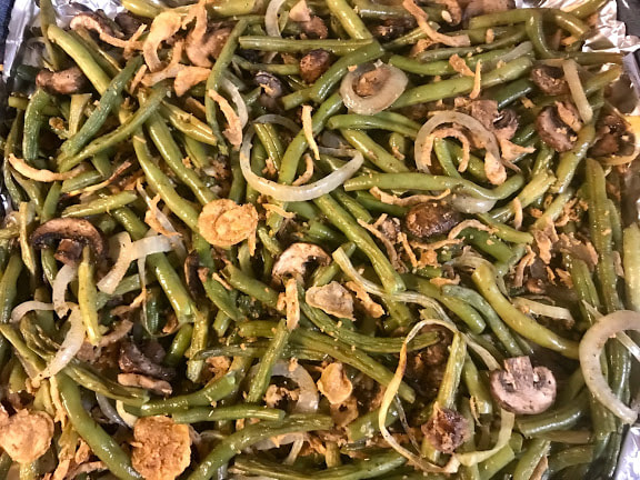 Thanksgiving Dinner Green Beans with gluten-free and dairy-free recipes by Elena McCown, LLC a health coach in Franklin, TN