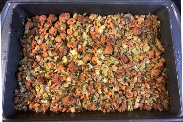 Thanksgiving Dinner Stuffing with gluten-free and dairy-free recipes by Elena McCown, LLC a health coach in Franklin, TN